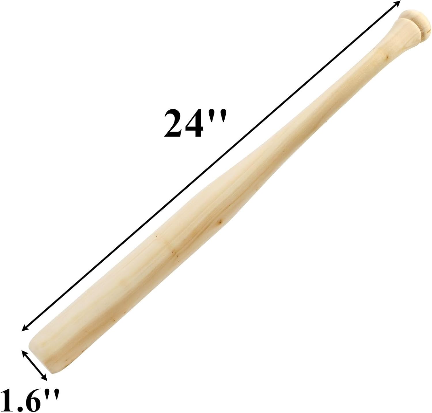 2 Pack Wood Baseball Bat Softball Bat, 24 Inch Self Defense Bat Teeball Bat Unfinished for Painting DIY Craft Projects Ball Sports Party Favors - Image 2